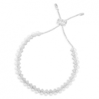 APM Monaco 起伏线条手链饰珍珠 - 银白色