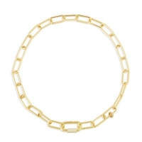 APM Monaco 锁链项链配滑动圆环 - 金黄色银