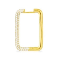 APM Monaco 白色长方形耳环 - 金黄色（单枚）
