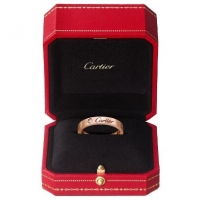 Cartier卡地亚C系列戒指 玫瑰金钻石 窄版对戒 单枚