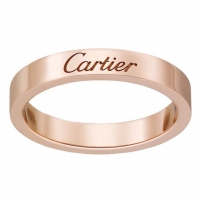 Cartier卡地亚C系列戒指 玫瑰金窄版结婚对戒 单枚