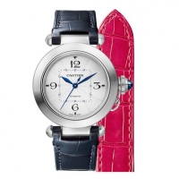 Cartier卡地亚Pasha系列机械腕表 精钢替换式双表带手表 35毫米