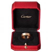 Cartier卡地亚LOVE系列戒指 玫瑰金钻石 结婚对戒 单枚