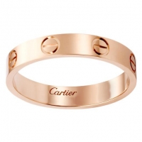 Cartier卡地亚LOVE系列戒指 玫瑰金窄版对戒 单枚